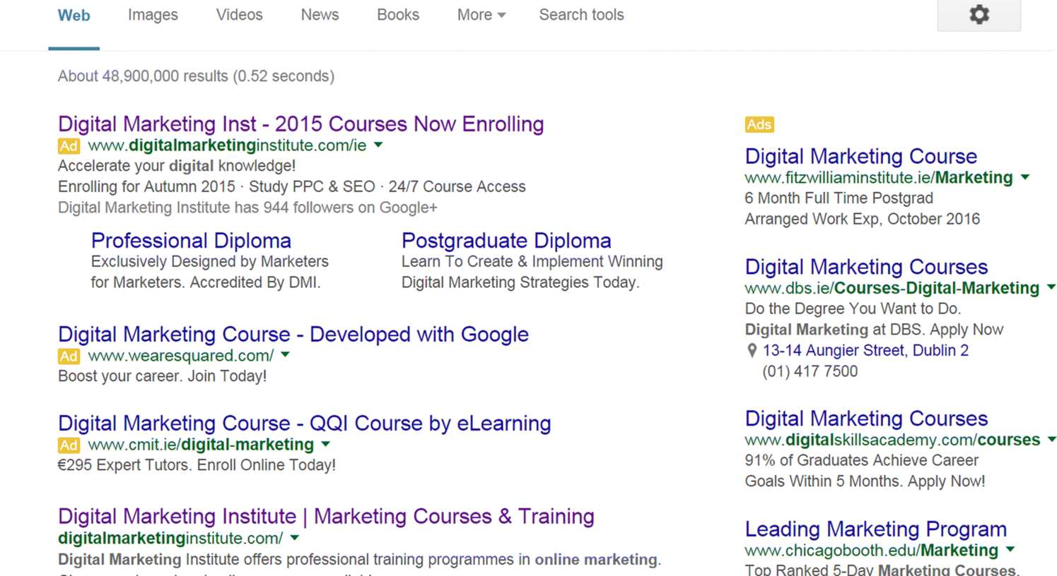 A screenshot image depicting Google search engine result page