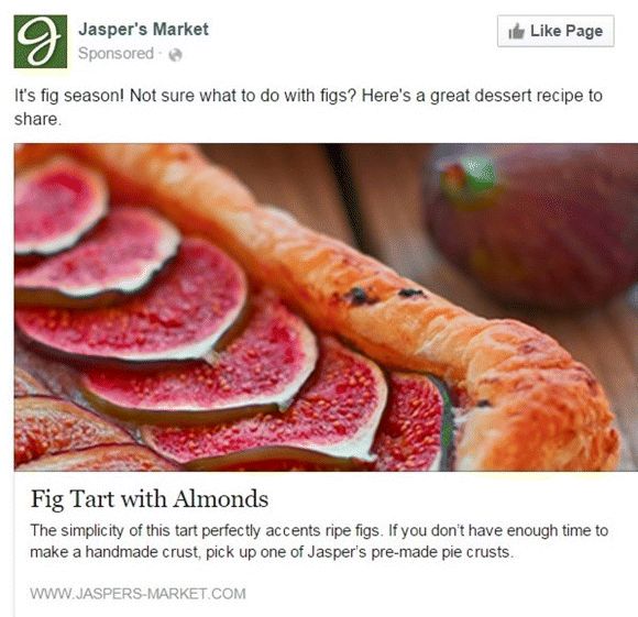 A pictorial representation of fig tart with almonds