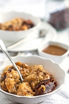 Slow-Cooker-Cranberry-Walnut-Bread-Pudding-with-Caramel-Sauce-