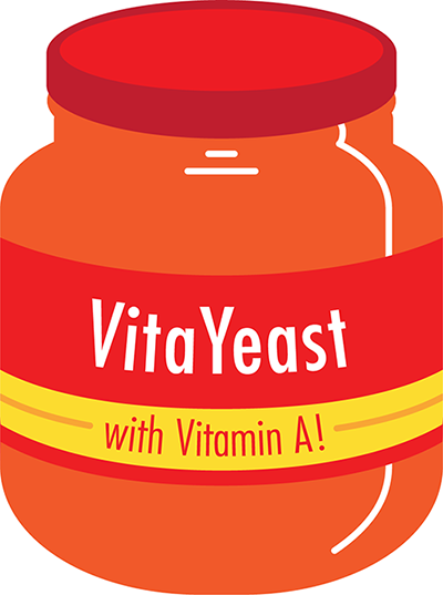 Enriched yeast. One day, a commercially available “VitaYeast” could be used instead of baker’s yeast to address vitamin A deficiencies around the globe.
